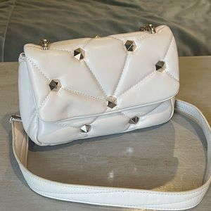 Cream and gold studded bag